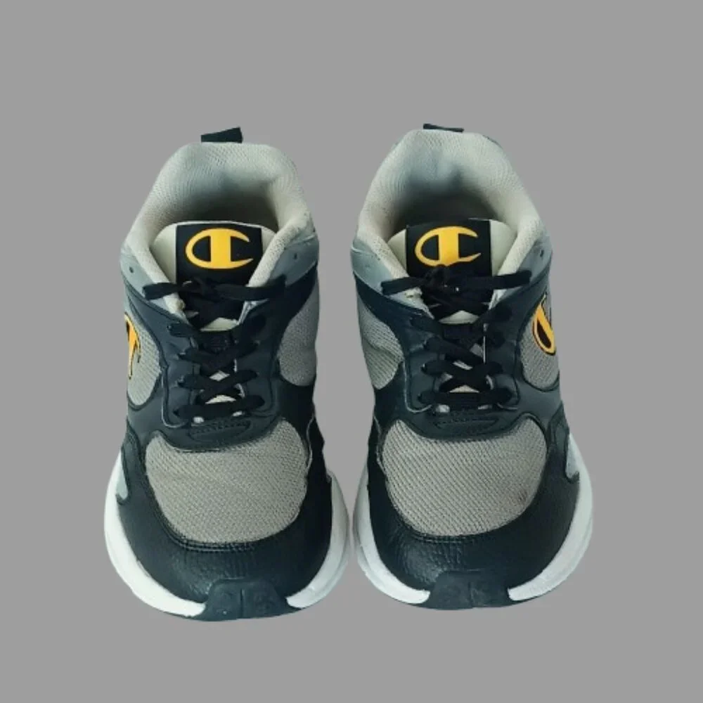 Champion Boys Low Top Sneakers 7Y Gray Black Mesh Sporty Tennis Shoes